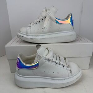 Alexander McQueen Oversized Sneaker White Iridescent Holographic EU 36 READ